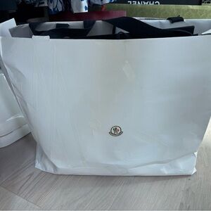 Moncler White Shopping Bag